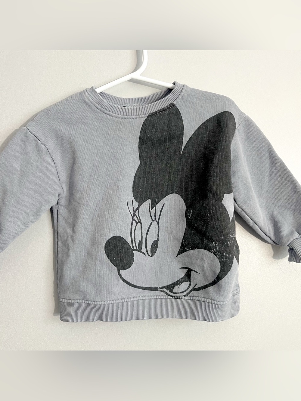 Zara x Disney Minnie Mouse crewneck sweatershirt grey - baby girl 9-12 months